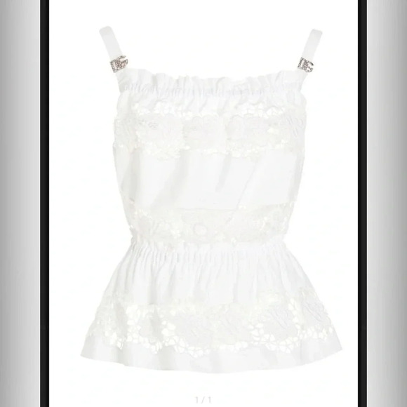 ! Dolce & Gabbana
Dolce & Gabbana Openwork Embroidery Poplin Top - Picture 4 of 9